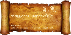 Medgyessi Manszvét névjegykártya